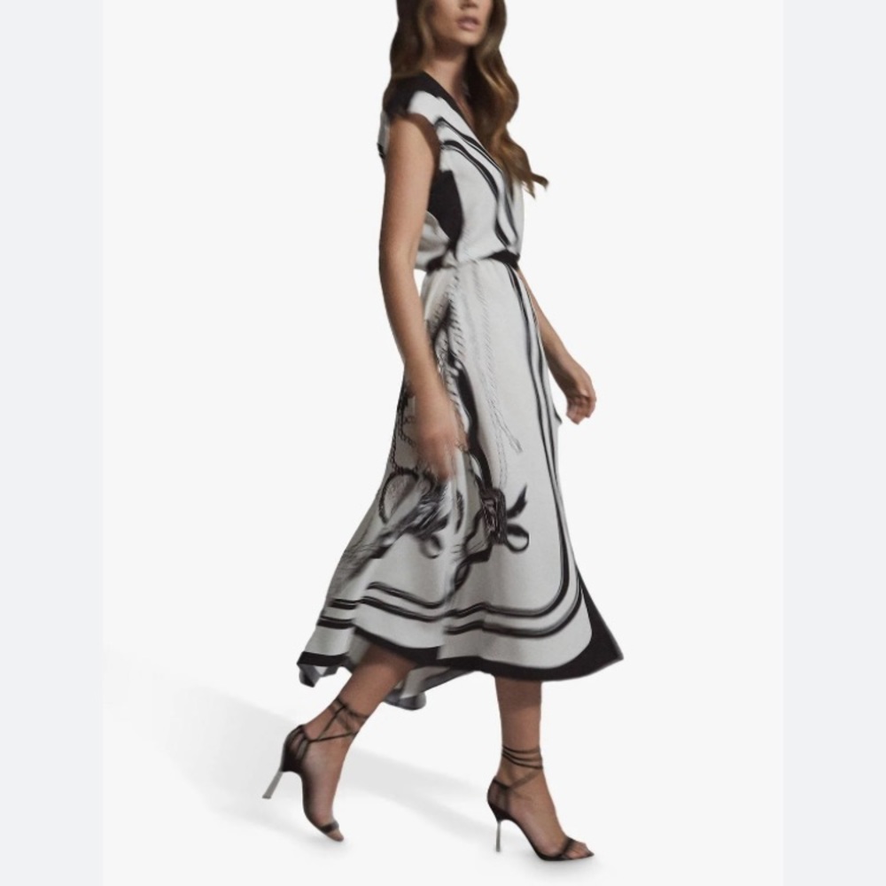Reiss Black and White Maxi Dress - Picture 5 of 8